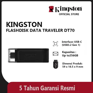 Kingston Flashdisk Data Traveler DT70 64GB 128GB 256GB  USB  3.2 Type-C