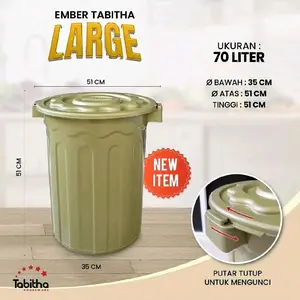 Tabitha Ember Kamar Mandi Jumbo 70 Liter Ember Plastik Tong Air Kamar Mandi