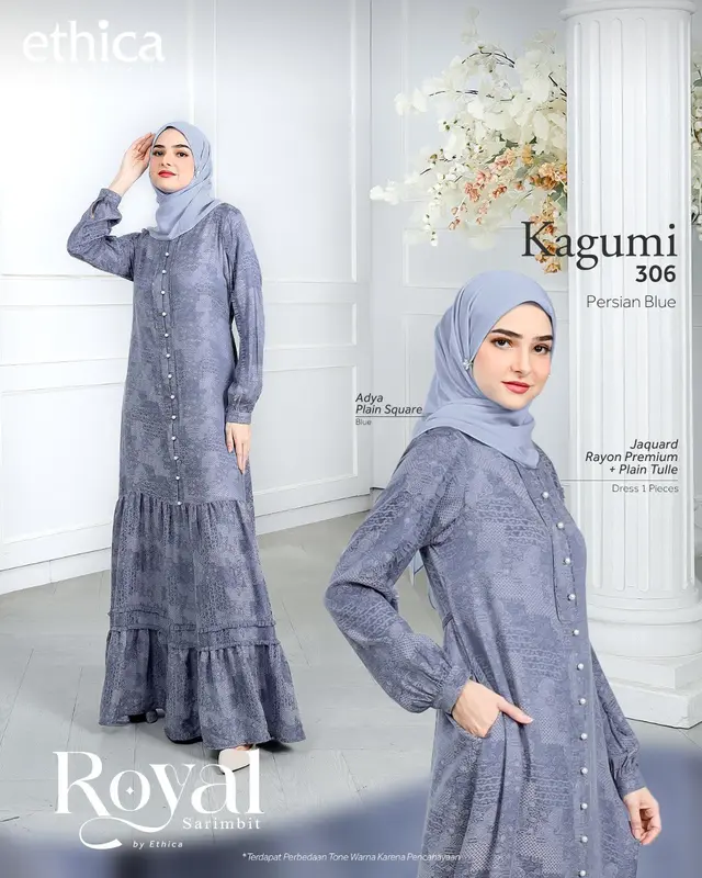 SARIMBIT/SERAGAM LEBARAN KELUARGA | BAJU LEBARAN TERBARU 2024 | ROYAL 18 PERSIAN BLUE BY ETHICA 1