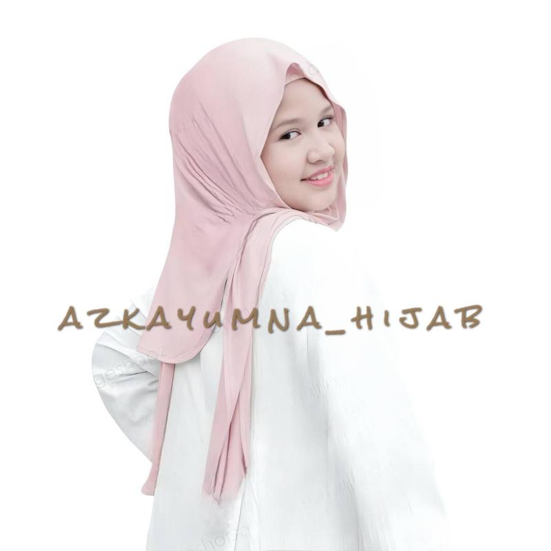 Product Introduction of Pashmina Instan Oval Kaos Rayon Anak - Ukuran 150cm x 60cm - Nyaman dan Adem - Kerudung, Cantik, Muslim Jilbab 7