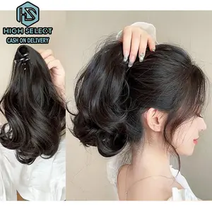 HIGH SELECT Rambut Palsu Dengan Penjepit Ekor Kuda Keriting Pendek Rambut Tiruan
