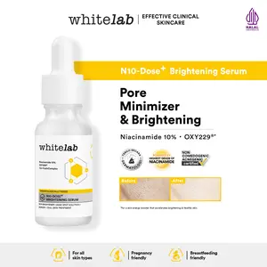 WHITELAB N10-DOSE+ 2.0 BRIGHTENING SERUM NIACINAMIDE 10% - SERUM PENCERAH WAJAH INTENSIF DENGAN NIACINAMIDE, HYALURONIC & COLLAGEN [BPOM] | Mencerahkan kulit secara maksimal, Menyamarkan noda Hitam, hiperpigmentasi, dan bekas jerawat | Aging
