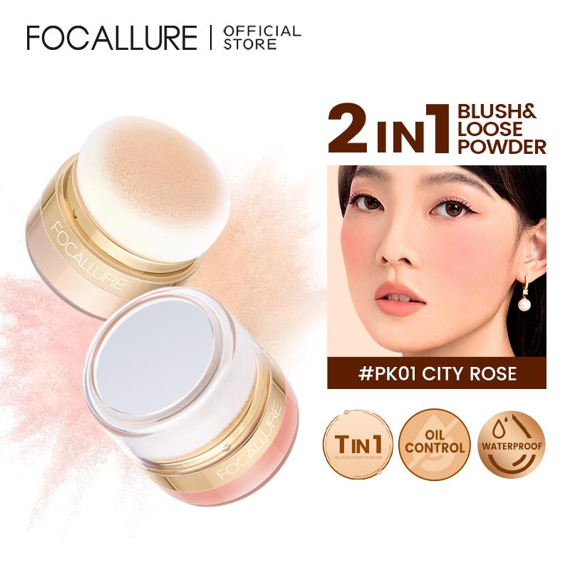 Phấn phủ FOCALLURE kiềm dầu chống nước giữ lớp trang điểm lâu phai 6g