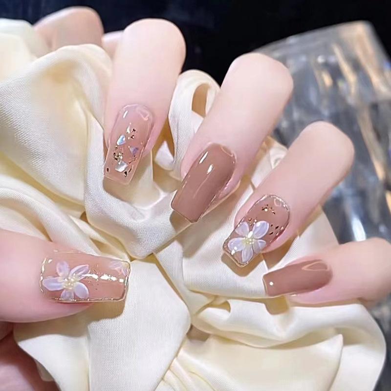 Product Introduction of [Glue Included] Medium-long, Simply Printed, Youthful Detachable Handmade False Nails [24-Piece Set] 19