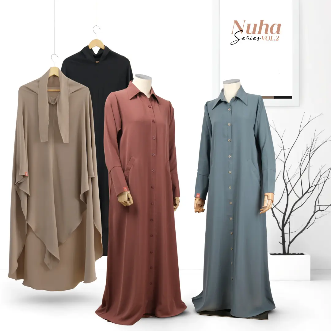 Nuha shirt dress gamis kemeja Anti Uv
