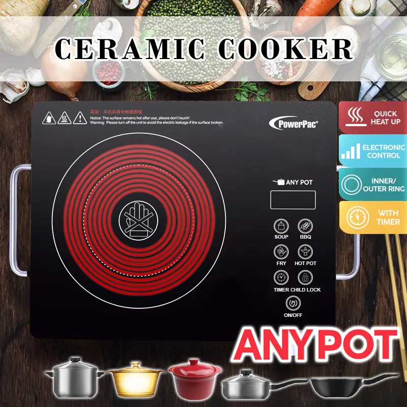 PowerPac Any pot Cooker 2000 Watts  (PPIC831)