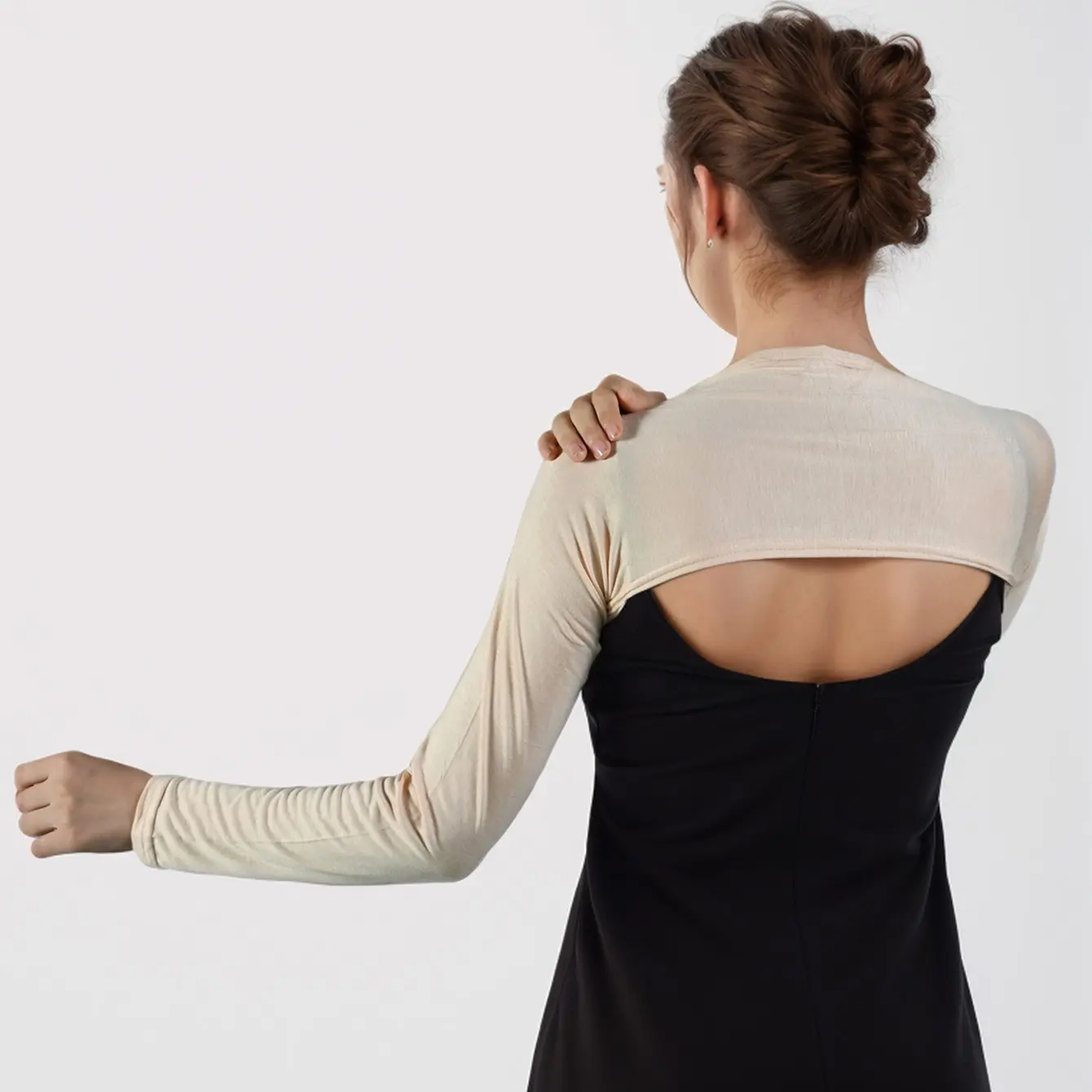 LOVOSME Solid Color Oversleeve Cotton Modal Arm Cover Shoulder Sleeve Muslim Fashion Sun Protection Shoulder Sleeve