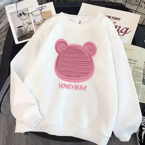 Korean Premium-Sweater Crewneck Unisex Motif Honey Bear Cute | Korean Style Outfit Stylish untuk OOTD Kekinian