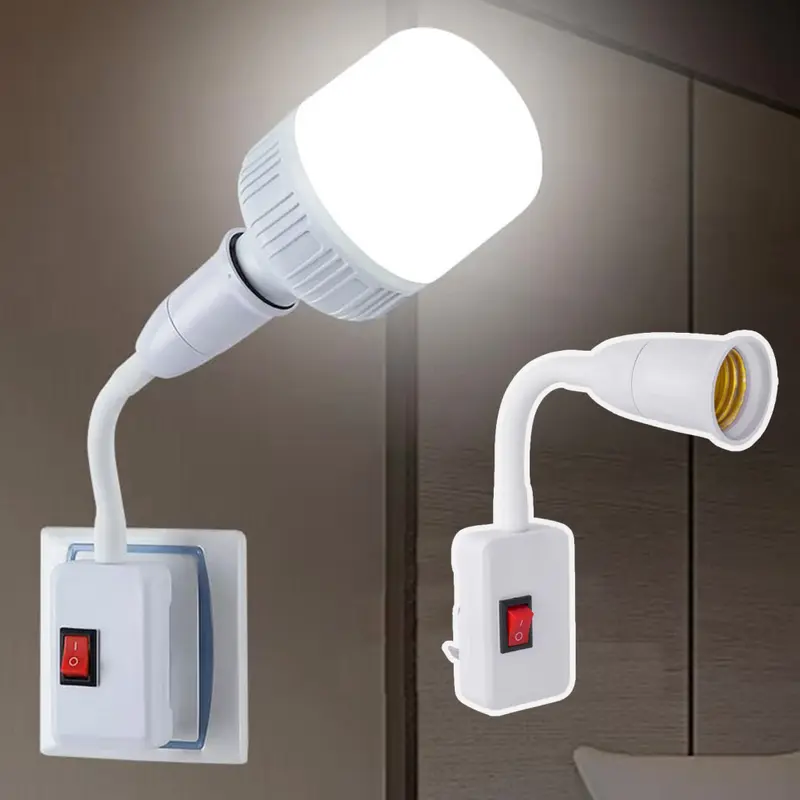 Đui Đèn, [Ze], Ổ Cắm Bóng Đèn Thực Dụng Ổ Cắm Bóng LED Tiết Kiệm Năng Lượng, Giá Đỡ Mở Rộng Linh Hoạt Xoay Có Thể Điều Chỉnh Đế Đèn, An Toàn Và Chắc Chắn, Thích Hợp Sử Dụng Tại Nhà, Đèn LED 7