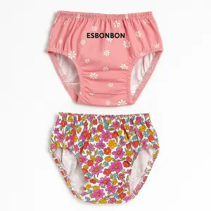 ESBONBON Celana Dalam Anak Perempuan Motif LEDING Bunga & Polkadot Bahan Kaos Katun Lembut Menyerap Keringat Size S-XL Usia 1-9 Tahun Fashionable Cuci Dingin Celana Dalam Murah Berkualitas