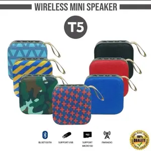Speaker T5 Bluetooth Wireless Grade A Salon Musik Box Murah Support Bluetooth Micro SD Flashdisk Radio FM Warna Random