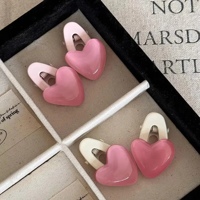 Cute flower small hair clip for girls candy color minimalist side clip