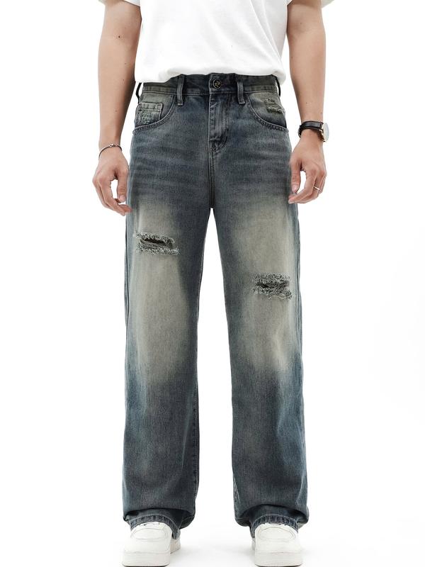 BG Suông 049 - N&N - Quần Jean Nam Dáng Baggy Ống Suông Rộng Màu Xám Sáng