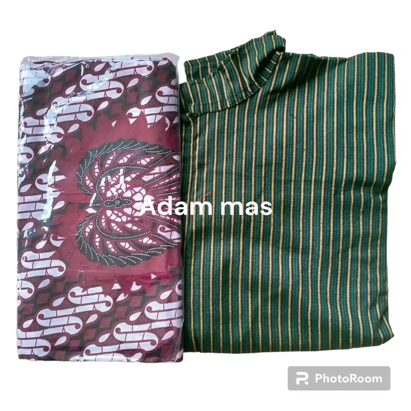 Set baju surjan lurik tradisional pria dewasa adat jawa-Baju pria adat jogja solo Motif 4