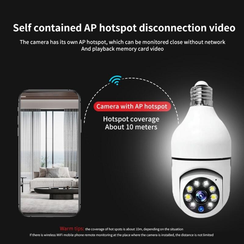 Product Introduction of HD 1080P Wifi Camera LED Light 360 Wireless Panoramic Home Security CCTV E27 Fisheye Bulb Lamp IP Camera Two Ways Audio White Power 35
