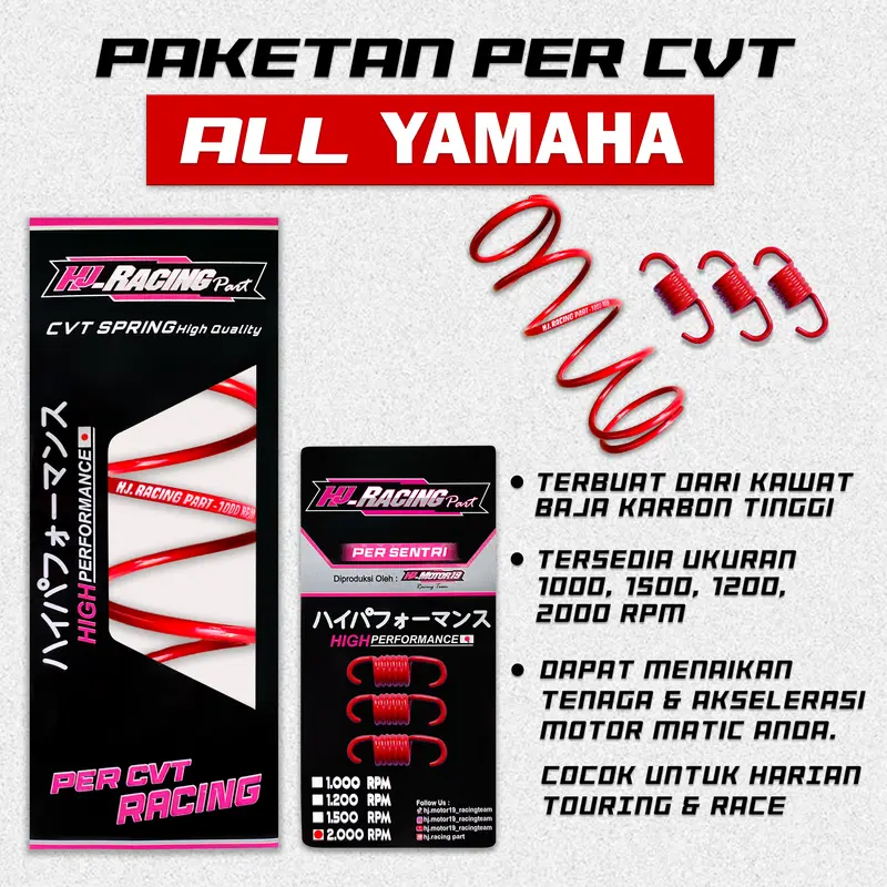 Paket Per CVT+Per Sentri 1000 RPM 1200 RPM 1500 2000 RPM (ALL MATIC YAMAHA) Motorcycle Karbon Racing 3