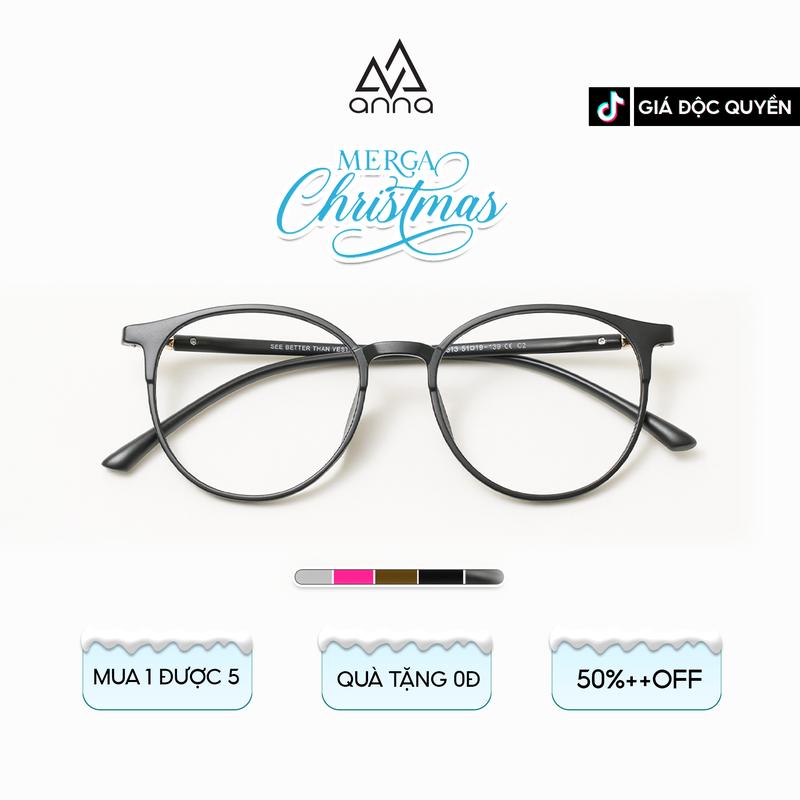  Gọng kính mắt thời trang nam nữ ANNA dáng tròn cá tính chất liệu nhựa dẻo 513 