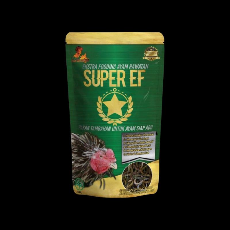 SUPER EF pakan tambahan extra fooding untuk ayam rawatan supaya tenaga dan stamina maksimal nafas panjang agresif kulit merah merona menjaga kesehatan ayam 4