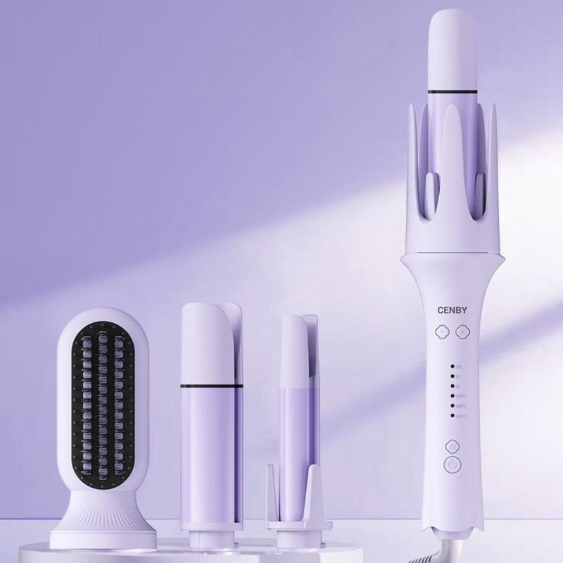 Máy uốn tóc xoăn tự động ion âm CENBY Signature 3 trục thay đổi đường kính uốn 28mm, 32mm, đầu lược - bảo hành 12 tháng