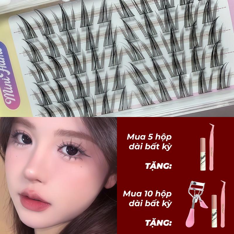 Mi Giả Hoa Hướng Dương Mini Hami - Lông Mi Anime Cụm Tách Sợi Kháng Khuẩn Siêu Mảnh Mềm Mịn Tự Nhiên