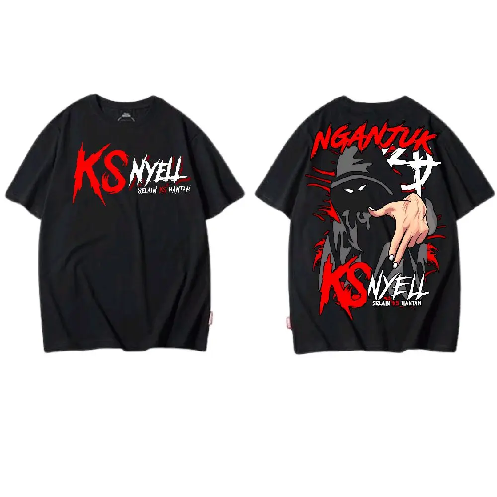 Kaos KS NYELL NGANJUK Cotton Combed - Lembut, Pria, Nyaman, Panjang, Hitam,  Wanita, Sweater, Distro, Basic, Unisex Sablon Soft Standar Baju Polos T-Shirt Tangan Lokal Katun Oversize