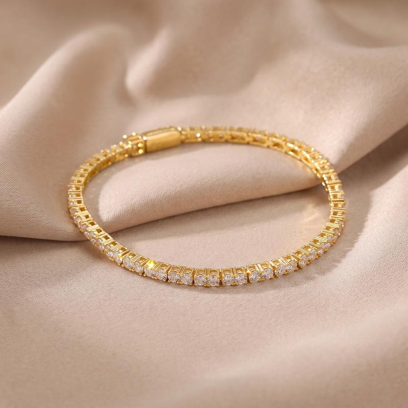 Lắc tay Au20% thiết kể Tennis đá viền full  BN JEWELRY | đá CZ 2.5 li - LTY1953_Au20