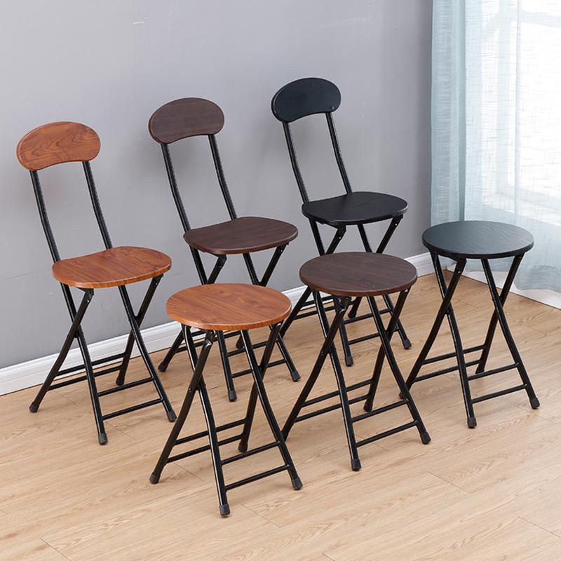 Folding Chair Household Small Dining Chair Small Stool Art Student Dormitory Multi-Functional Bar Stool High Stool Simple Chair 5