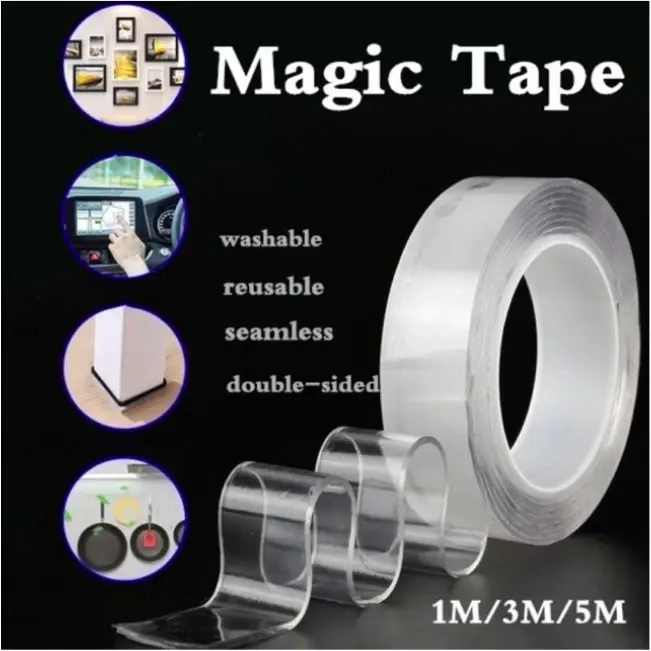 Double Tape Selotip 2 Sisi Kuat Washable Removable Multifungsi Magic Tape - OTE sided 0