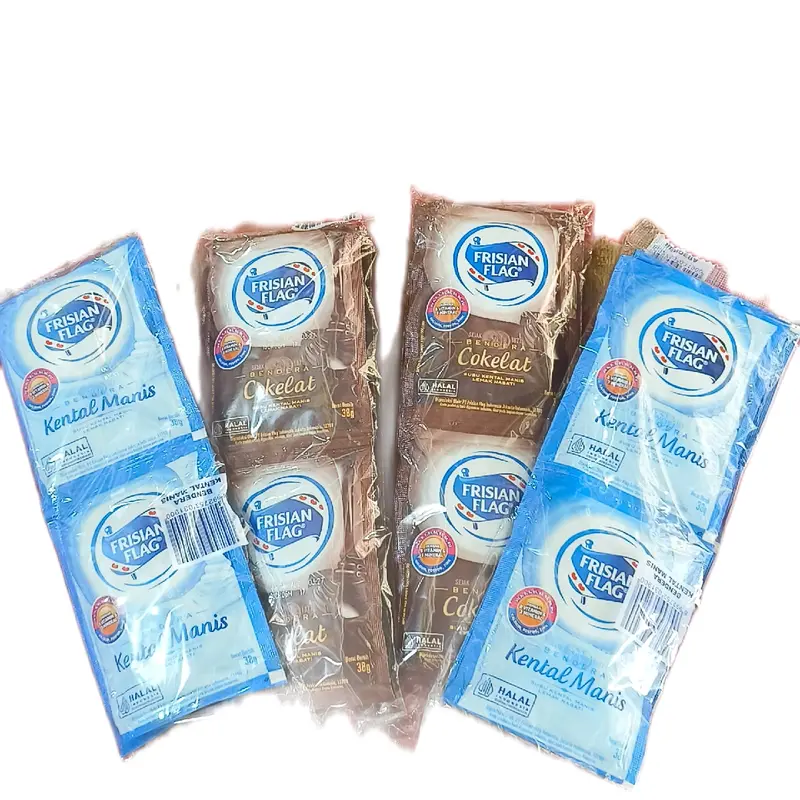 1 Pak ( isi 6 sachet) Susu Kental Manis FRISIAN FLAG Bendera kemasan sachet 38 gr Rp 8.500 1