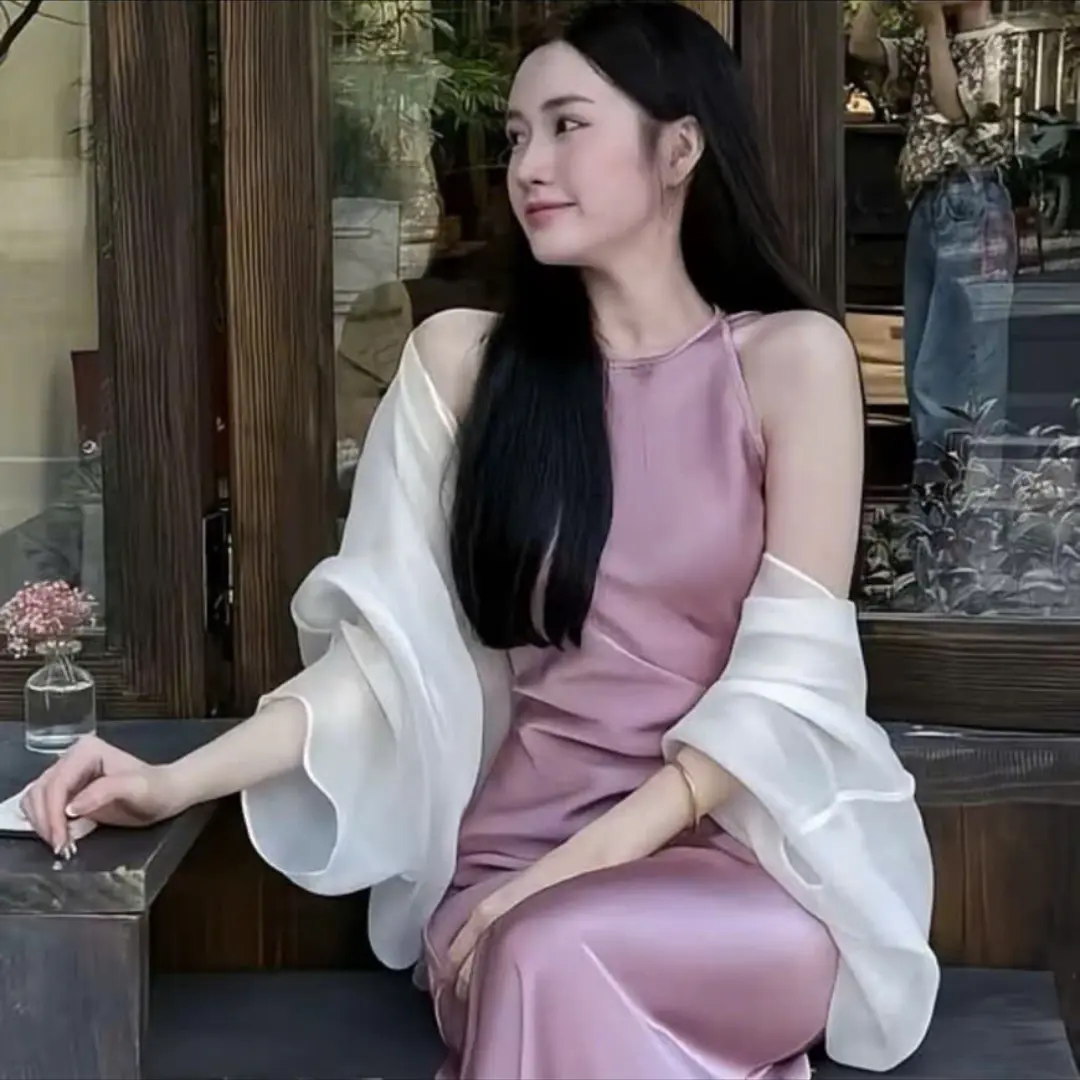 Áo choàng voan Tơ óng mềm mại sang chảnh, phù hợp mặc đi biển, đi tiệc - By Ánh Dương Cozy