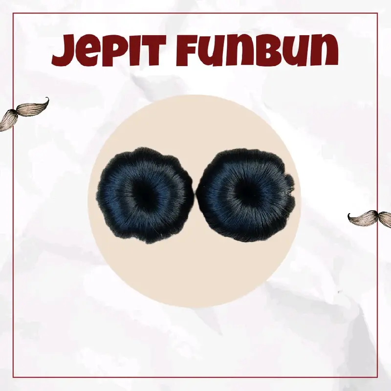 Jepit Rambut Wig Anak Perempuan 2pcs / Fun Bun Cepol Korea Sepasang 3