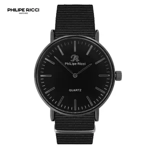 PhiLipe Ricci Jam Tangan Pria Kanvas Tipis Keren Trendy Terbaru Men 100% Original 9026P Free Baterai