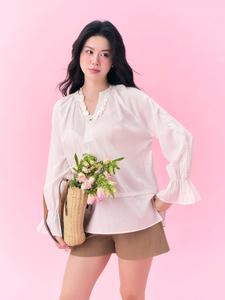 DREAMER SET - Set đồ hè gồm Áo sơ mi form rộng phối ren và quần short cho Nữ SHEMODA