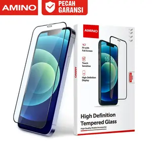AMINO 5D Tempered Glass Untuk Iphone 17 17 Pro 17 Pro Max 15 Pro Max 15 Plus XR 14 Pro Max 13 12 11 XS MAX X FullCover Premium Glass Cover Hitam Layar Protector