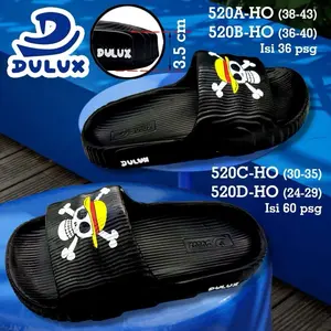 Sandal Selop putih Motif One Piece - sandal cowok anak dewasa terbaru - sandal cowok casual - sandal selop terbaru Pria