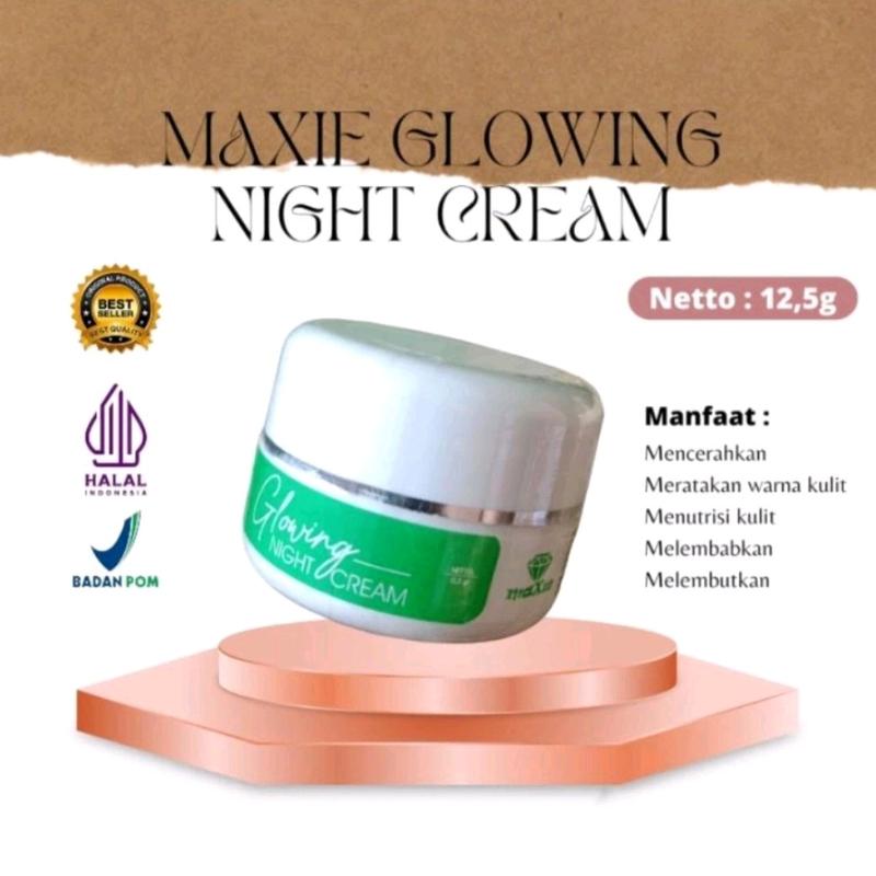 [COD] GLOWING NIGHT CREAM MAXIE SKINCARE (KRIM FLEK) Perawatan Wajah Pencerah Mencerahkan Aging 0