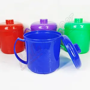 [ 12 PCS - 6 PCS - 3 PCS ] Mug JUMBO / Gelas Plastik Warna / Cangkir Motif Bunga Minuman Ungu Kitchenware