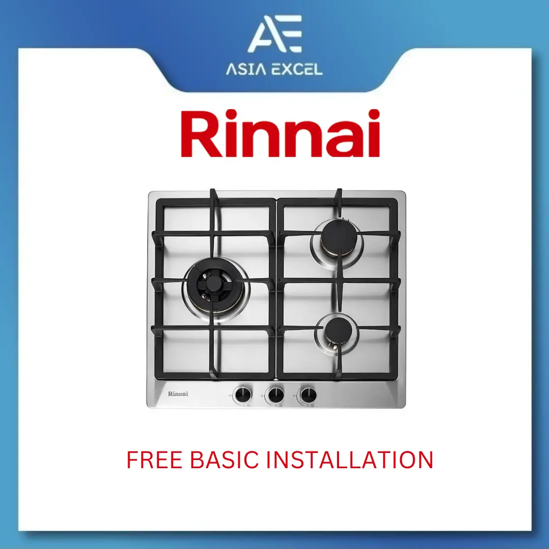 RINNAI RB-63SSV-DL 60CM 3 BURNER STAINLESS STEEL HOB WITH SAFETY DEVICE