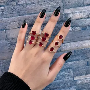 CINCIN liontin Merah Cantik Untuk wanita