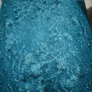 PROMO! TERMURAH KAIN TILE AKAR MUTIARA GLITER TILLE ALLOVER BROKAT TULE BRUKAT KEBAYA TULLE  BAHAN  MOTIF ALLOWER BUNGA HARGA  (0,5 M)