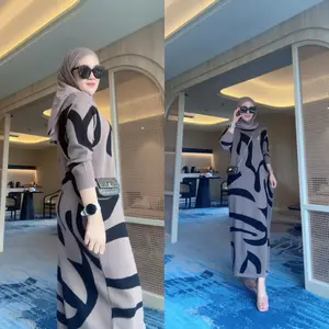 Vizhyaa_hijabstore AYINA DRESS Pakaian Muslimah Wanita Simple Knit