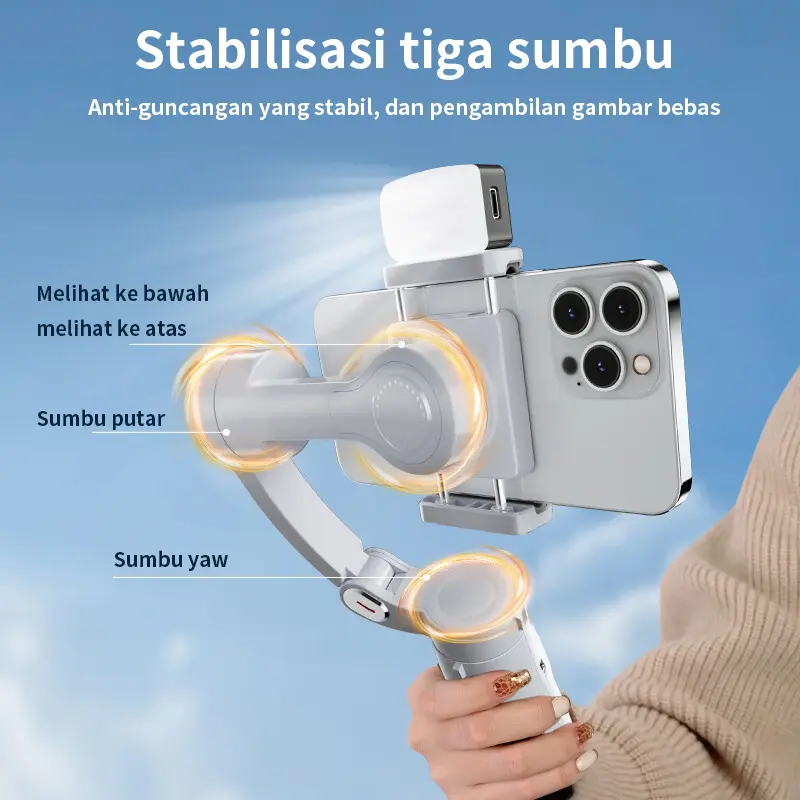 【COD】Jovitech New Gimbal Stabilizier GS08 Smart AI Pelacakan Wajah Cerdas Tripod Tongsis Selfie Stick Smartphone Face Tracking 5