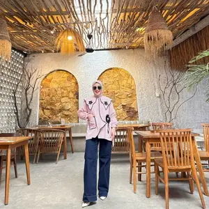 Minara Blouse Kemeja Wanita Kancing Lengan Panjang Oversize Katun Busui Friendly Baju Cewek Casual Allura.id