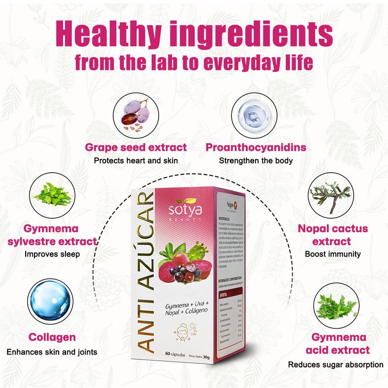 Product Introduction of 【Oxeagle】Metabolic Support Capsules Supplement | Enhance Skin Elasticity | Gymnema/Grape/Collagen Natural Plant Extracts | Sweet Craving Control | 60 Capsules/Bottle 25