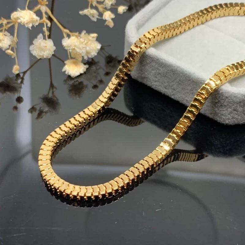 kalung milano kaca emas titanium anti luntur anti karat Perhiasan Elegan