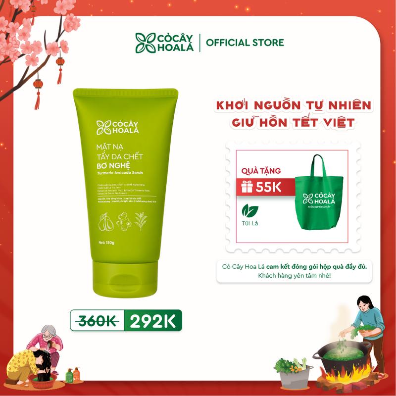 Mặt Nạ Tẩy Tế Bào Chết Bơ Nghệ Cỏ Cây Hoa Lá 150g - Hỗ Trợ Làm Sạch Cấp Ẩm Sâu Mang Lại Làn Da Sáng Mịn Khỏe Mạnh