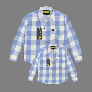 Kemeja Dewasa Couple Keluarga Ayah Ibu Dan Anak Flanel Import Lengan Panjang Kotak Catur Santai Pasangan Katun Flannel Sarimbit sarimbit