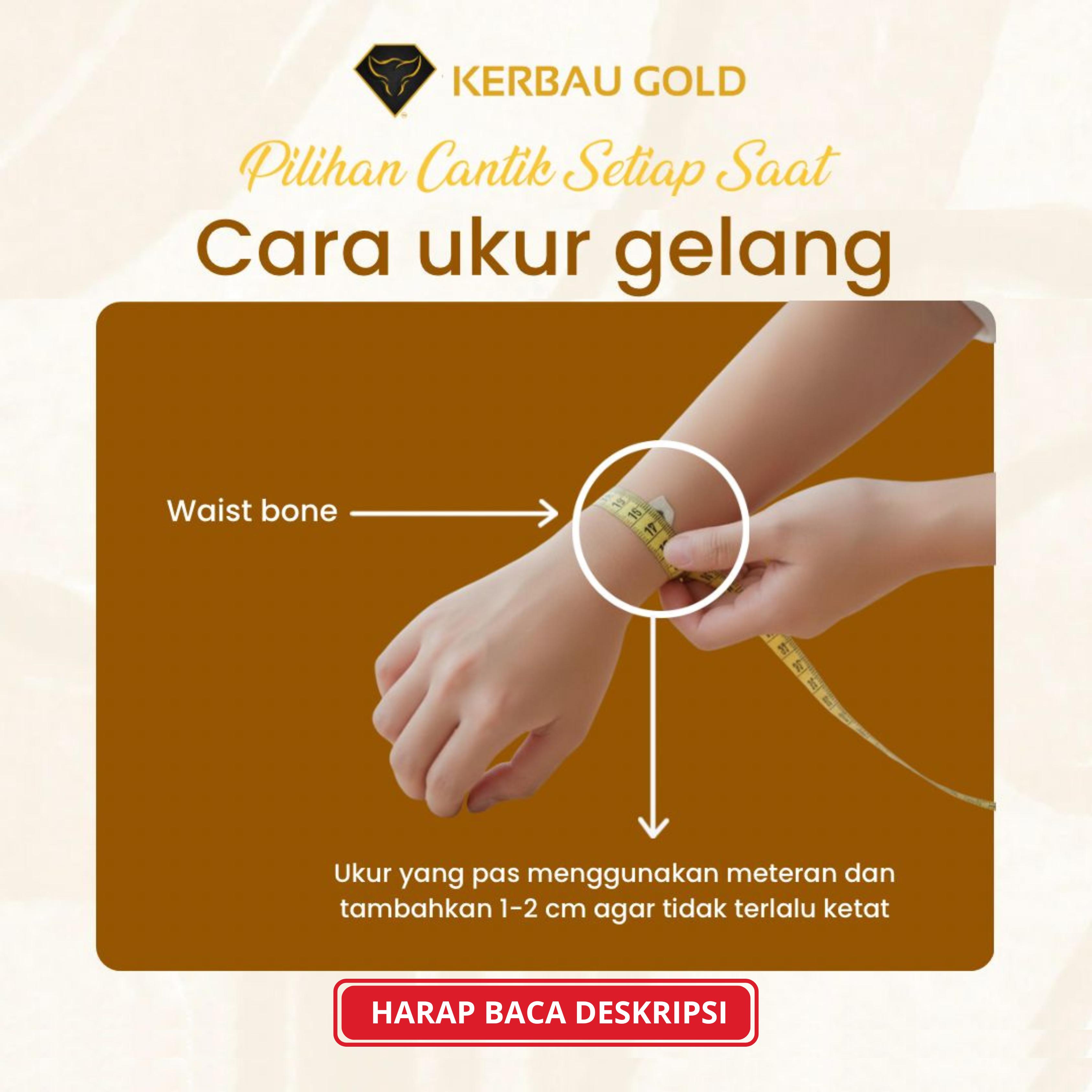 [Kerbau Gold] Gelang Emas Tali Daun New Arrival 8K - Emas Asli 100%