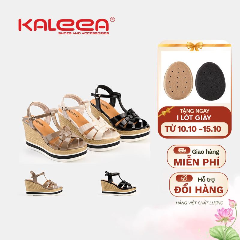 Kaleea SD06 - Giày Sandal Cao Gót Đế Xuồng Nữ Dáng Quai Nơ Thời Trang Êm Chân