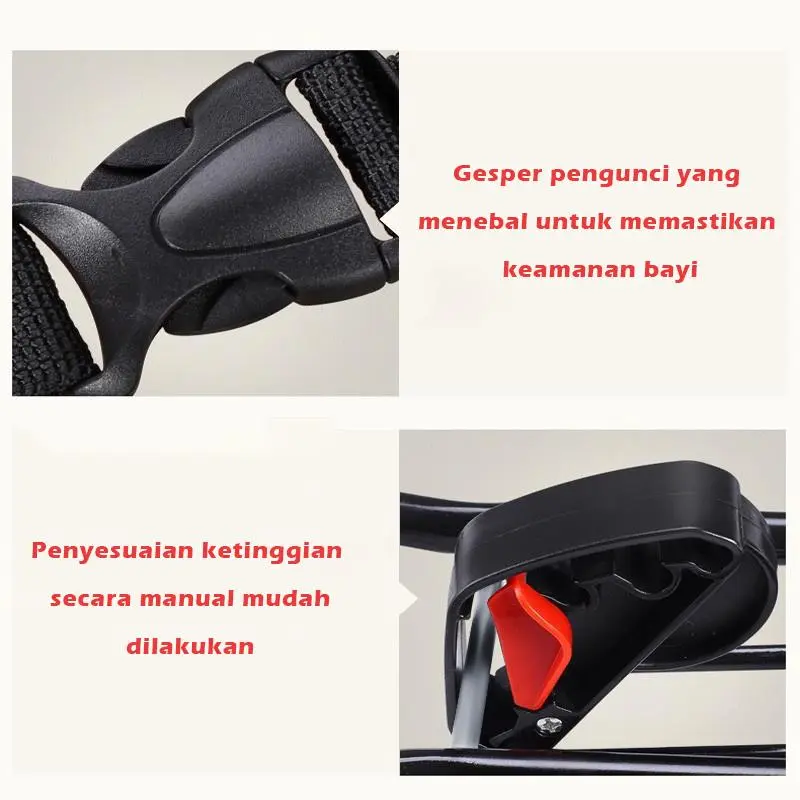 BEIGE Bouncer Bayi Lipat Bergoyang dengan Tempat Tidur Bayi Goyang dan Mainan Anak Laki-Laki dan Perempuan Anak-Anak 6